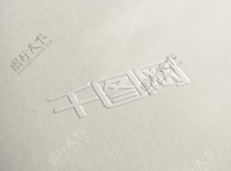 冰雪白纸质背景的logo展示样机