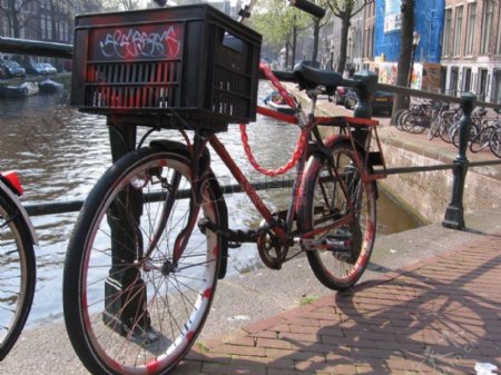运河边上的一辆自行车