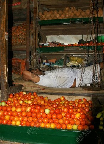 印度孟买的蔬菜市场