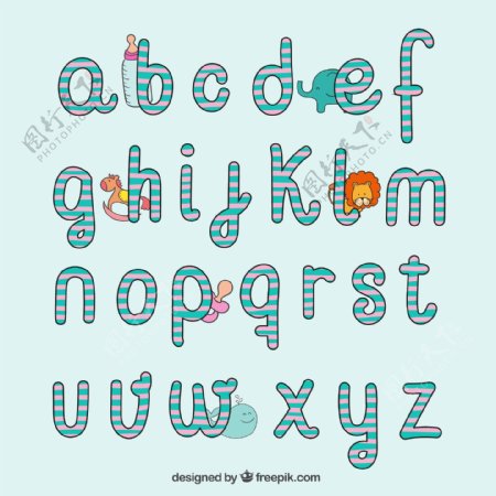 婴儿风格英文字母