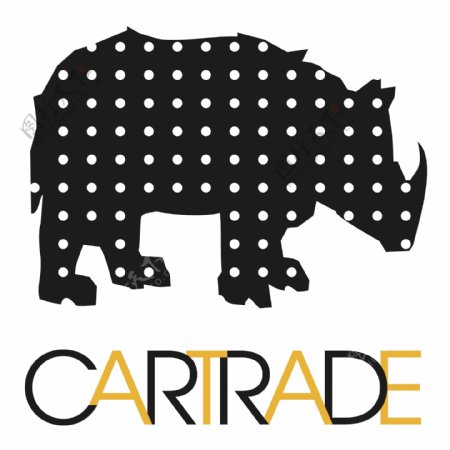创意光点斑驳的犀牛图标logo设计