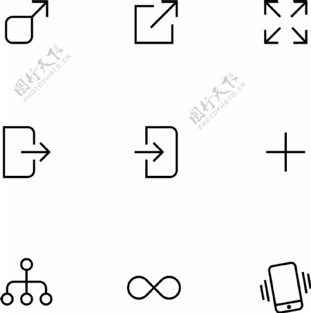 icons简约线条标签