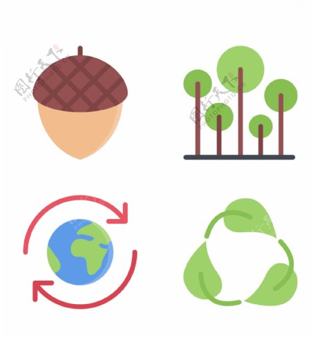 绿色循环利用精美icon图标