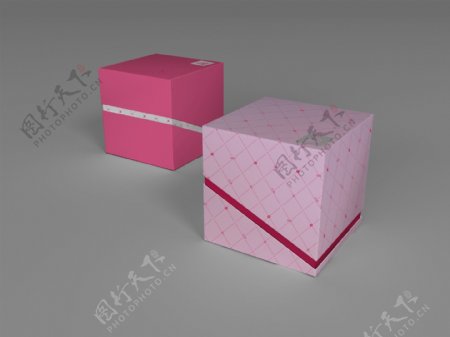 原创桃红色粉色浪漫糖果包装盒效果图