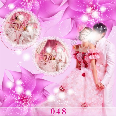 精美紫色婚庆背景画面设计素材模板画面