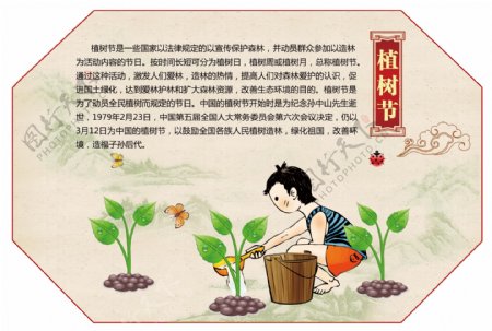 中国传统节日植树节公益海报图片