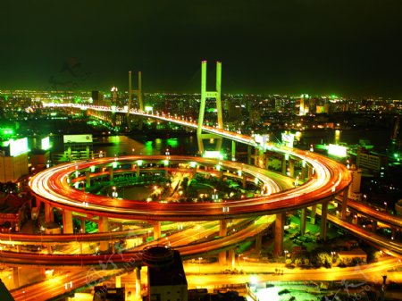 城市高架桥夜景图片