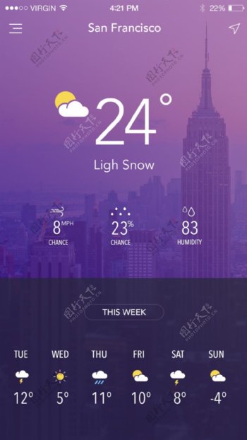 app天气预报界面模板