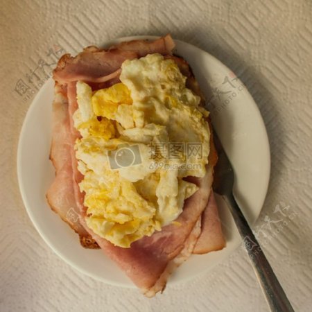 烤面包早餐鸡蛋火腿VSCO主题早安