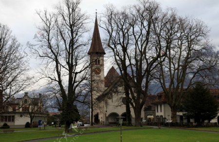 瑞士小镇因特拉肯风景