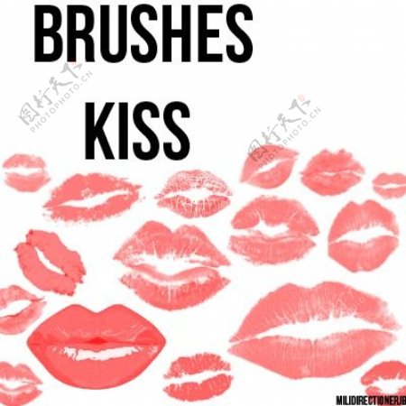 亲吻Kiss唇印吻痕口红印PS笔刷下载