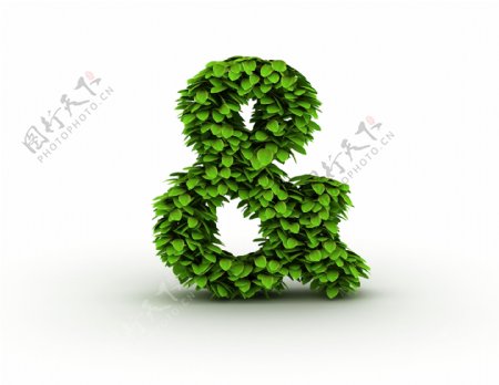 绿叶组成的货币符号