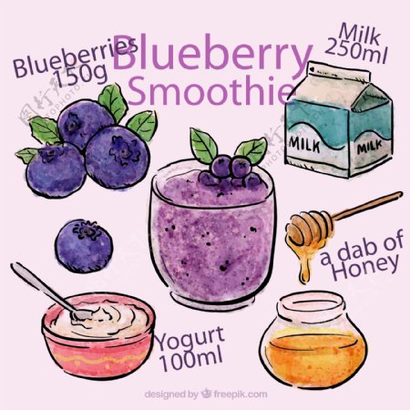 美味的蓝莓果浆