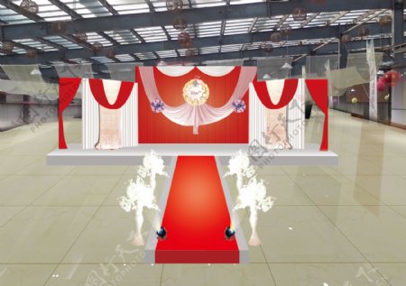 红色婚礼背景设计