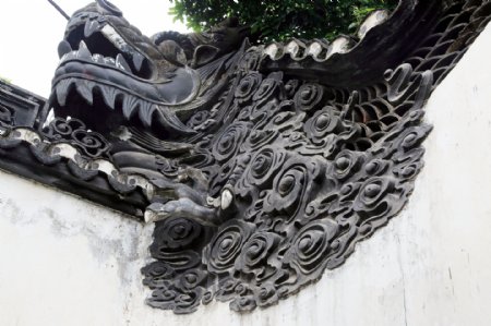 上海豫园墙饰龙图片
