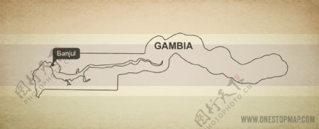 矢量冈比亚地图