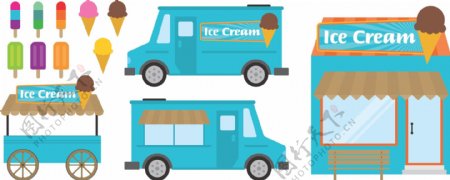 扁平冰淇淋车