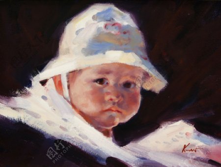 婴儿宝宝油画肖像图片
