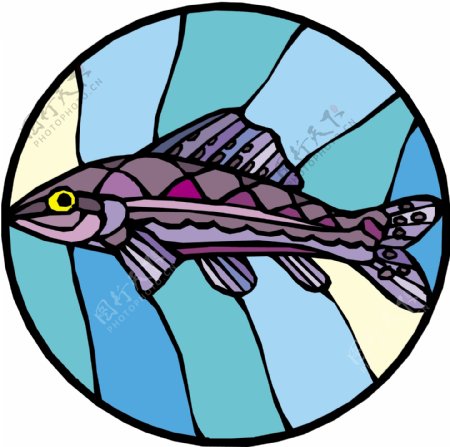 五彩小鱼水生动物矢量素材EPS格式0511
