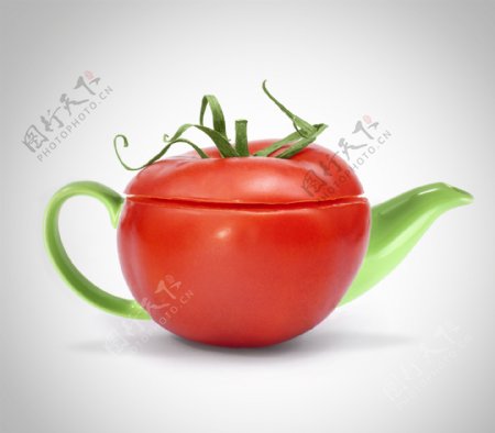 创意番茄茶壶图片