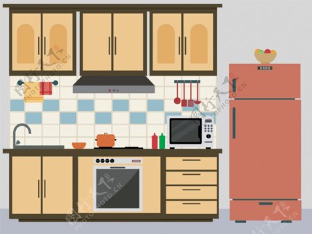 红冰箱平板厨房