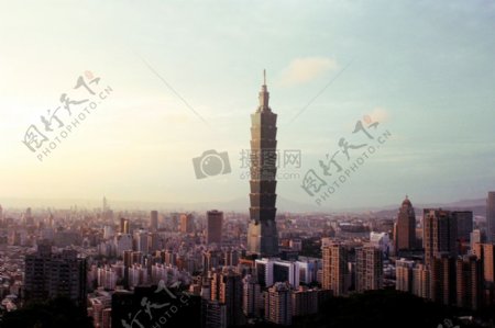 城市天际线高层塔摩天楼台北台北101