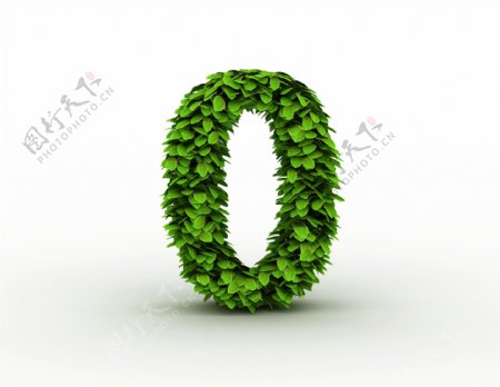 绿叶组成的字母O图片