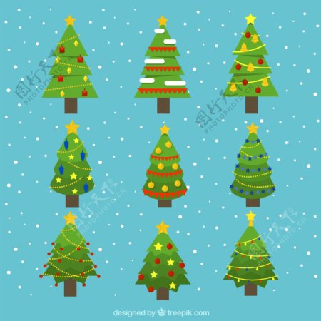 几何设计装饰圣诞树
