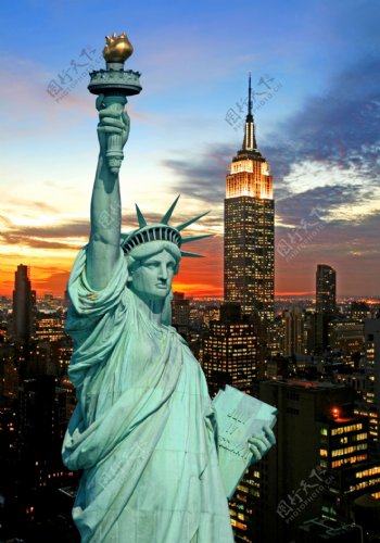 美丽纽约自由女神像图片