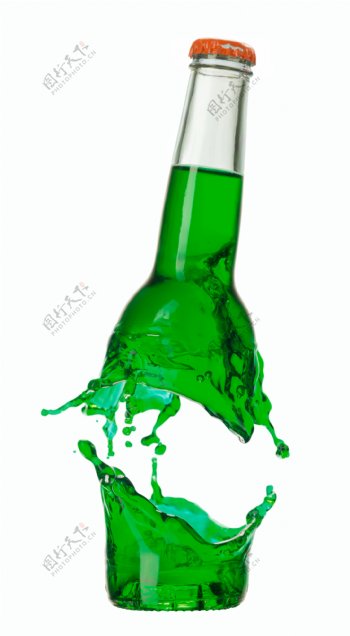 创意绿色酒瓶