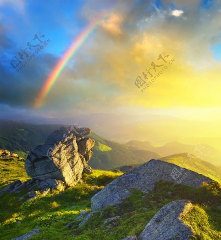 美丽高原彩虹风景