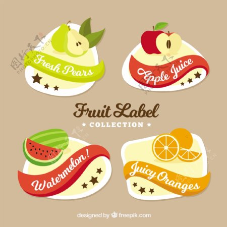 各种圆形水果标签图标