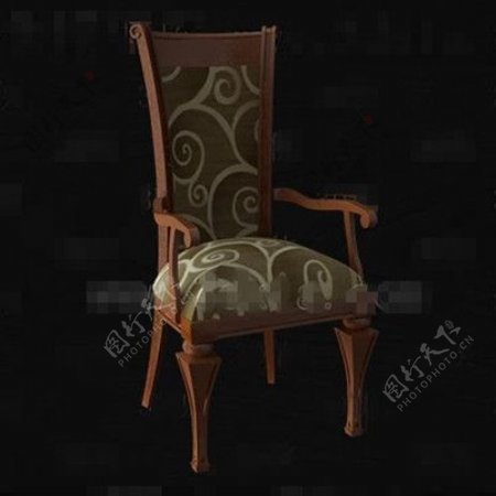 褐色布木雕椅