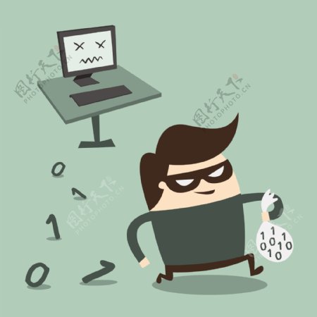 小偷从电脑窃取信息
