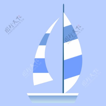 蓝白条帆船