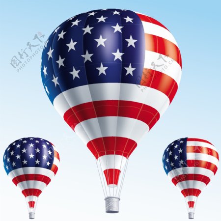 美国国旗热气球图片