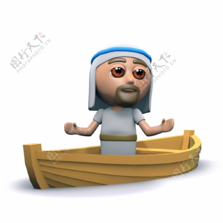 耶稣坐船图片