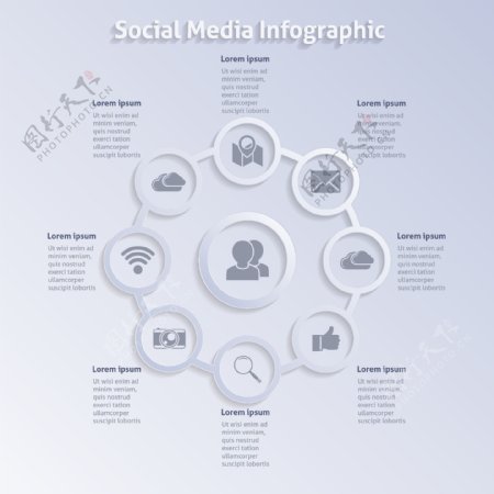 关于社会网络灰色信息图表