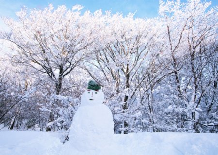 人和美丽雪景