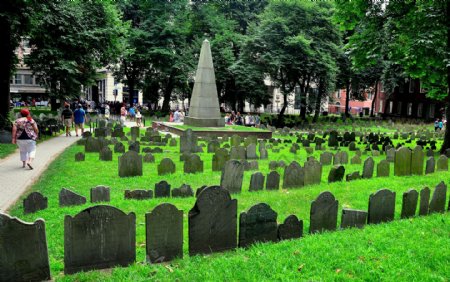 草地上的墓碑图片