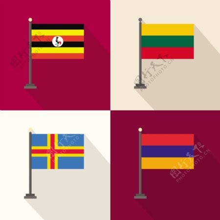 乌干达立陶宛公司和亚美尼亚国旗