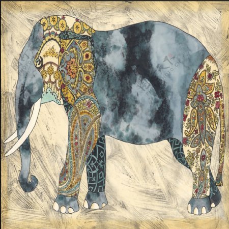 古典图案大象
