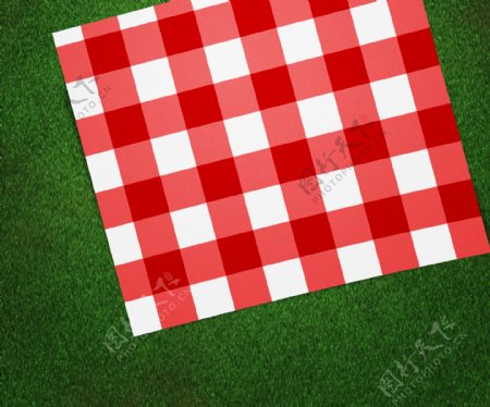 红色的野餐毯子