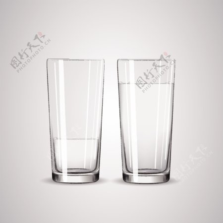 透明玻璃水杯矢量素材