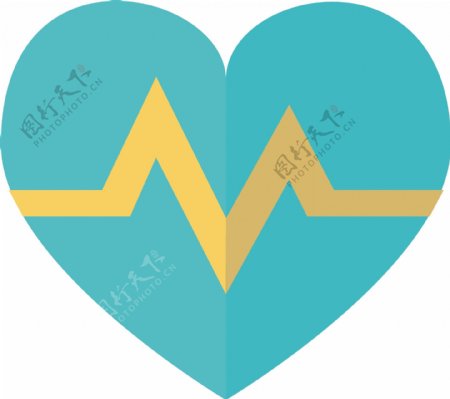 时髦的心脏心电图标