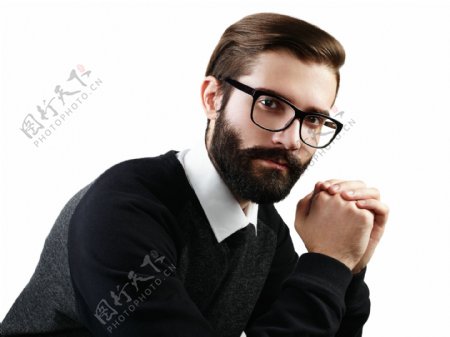 戴眼镜的绅士男性图片