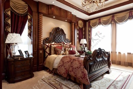 中式别墅卧室装修效果图