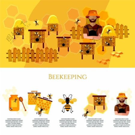 蜂蜜与养蜂人图片