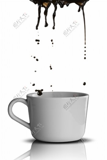 杯子溅起的咖啡