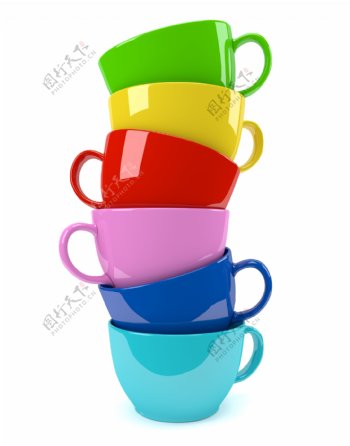 彩色咖啡杯子